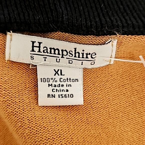 Hampshire Studio Womens Open Front 100% Cotton 3/4 Sleeve Cardigan Sweater Sz XL - Picture 7 of 8